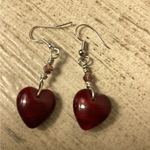 Boutique: Heart-Shaped Red Earrings